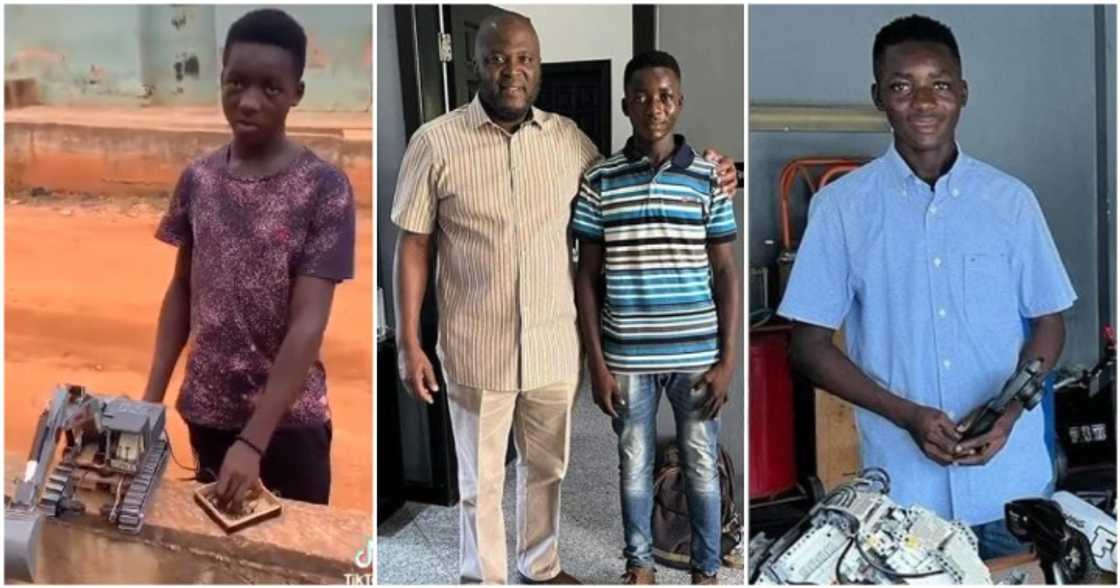 Ghanaian teenager who built excavator gets support from Ibrahim Mahama. Ghanaian teenager who built excavator gets support from Ibrahim Mahama.