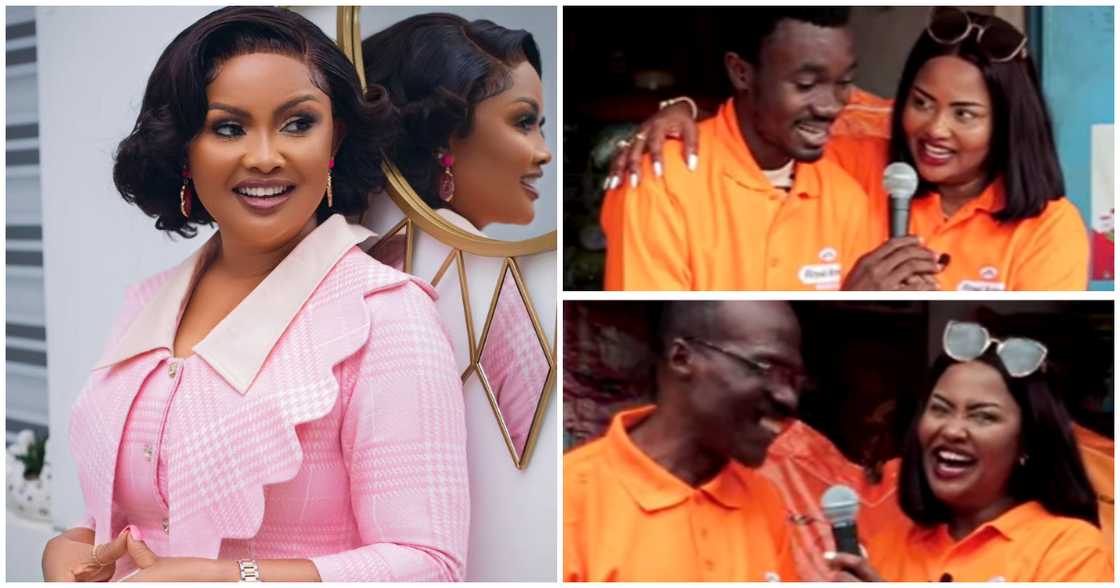 Nana Ama McBrown celebrates Father's Day with men in Madina market Nana Ama McBrown celebrates Father's Day with men in Madina market