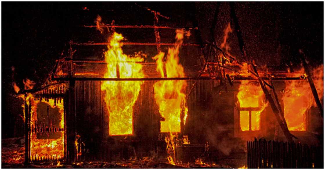 A house on fire A house on fire