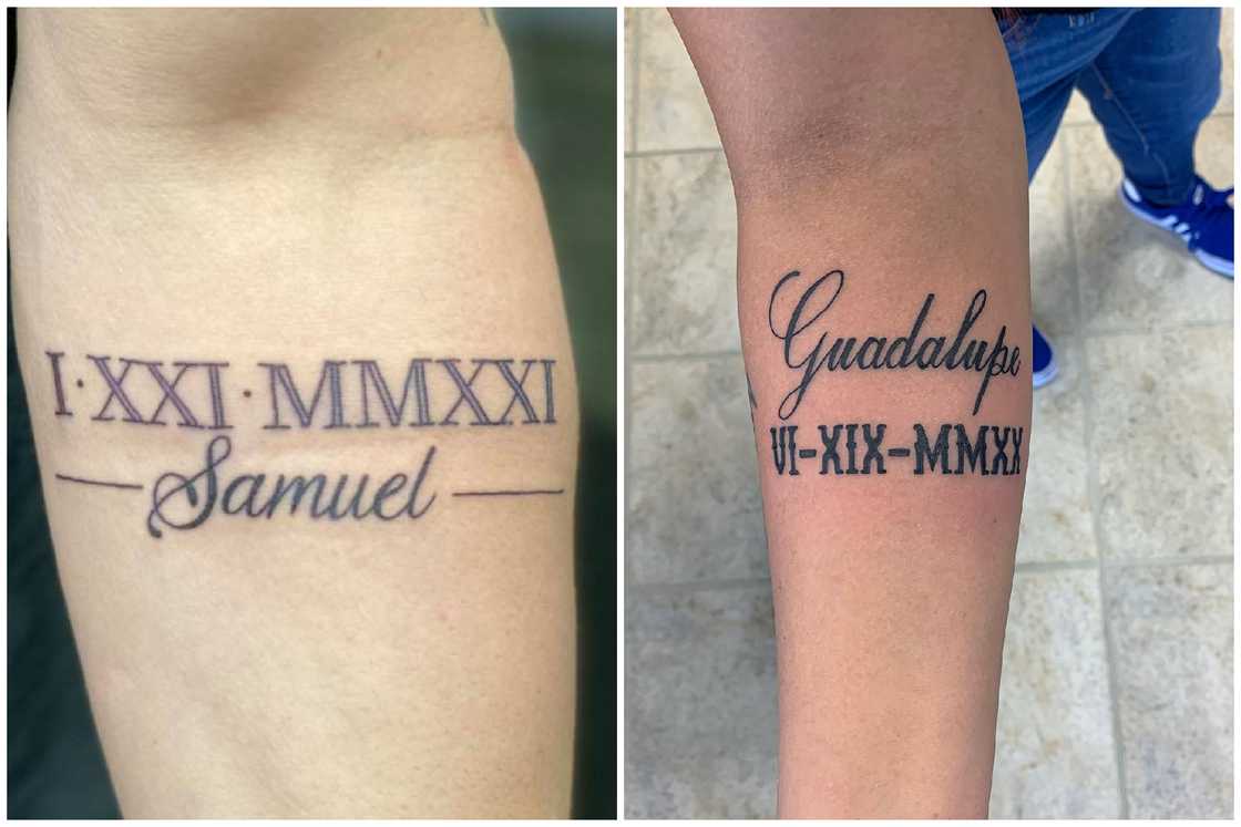 Roman numerals tattoo