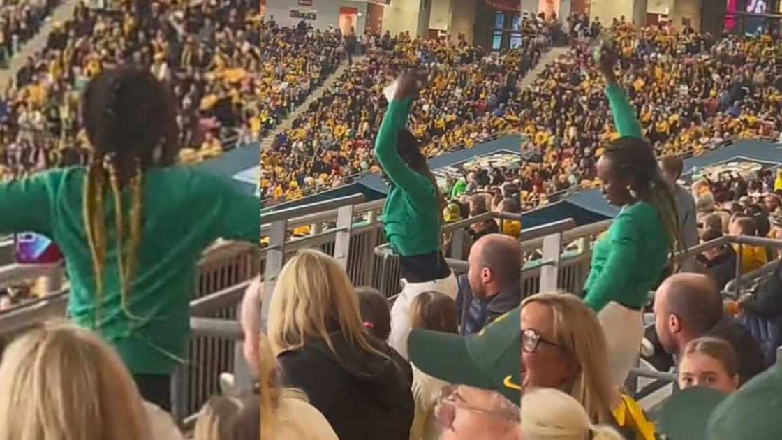 Photo of lady dancing at stadium