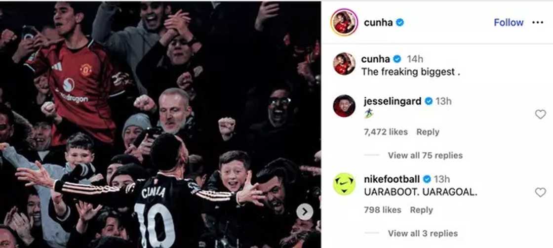Matheus Cunha, Matheus Cunha Arsenal goal, Matheus Cunha celebration, Matheus Cunha Instagram post, Manchester United vs Arsenal, Cunha FA investigation, Premier League controversial celebrations, Manchester United star Cunha