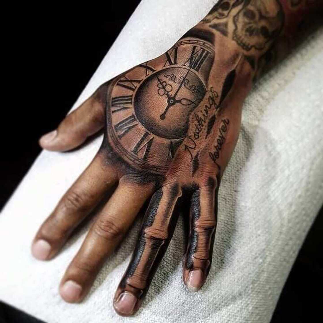 skeleton hand tattoo