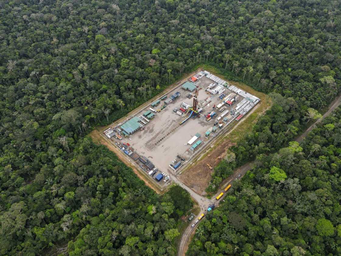 An oil platform in the Yasuni National Park