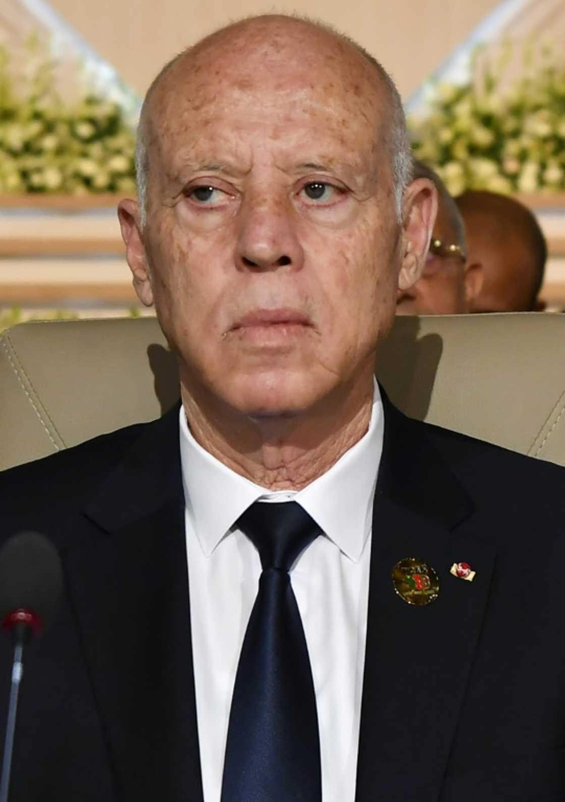 Tunisia's President Kais Saied, pictured on August 27, 2022 at an international conference in Tunis Tunisia's President Kais Saied, pictured on August 27, 2022 at an international conference in Tunis