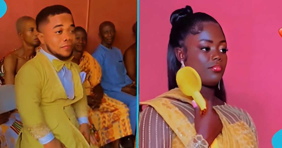 Handsome diminutive man, Ghanaian, beautiful wife, traditional wedding, marriage ceremony Handsome diminutive man, Ghanaian, beautiful wife, traditional wedding, marriage ceremony