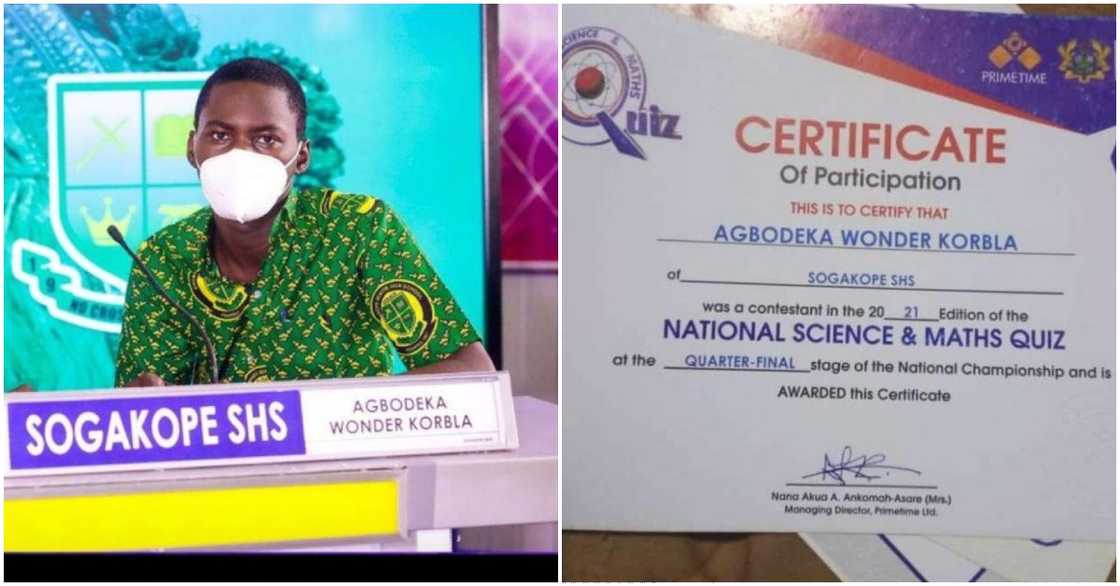 Wonder Korbla Agbodeka the UHAS student who previously contested for NSMQ