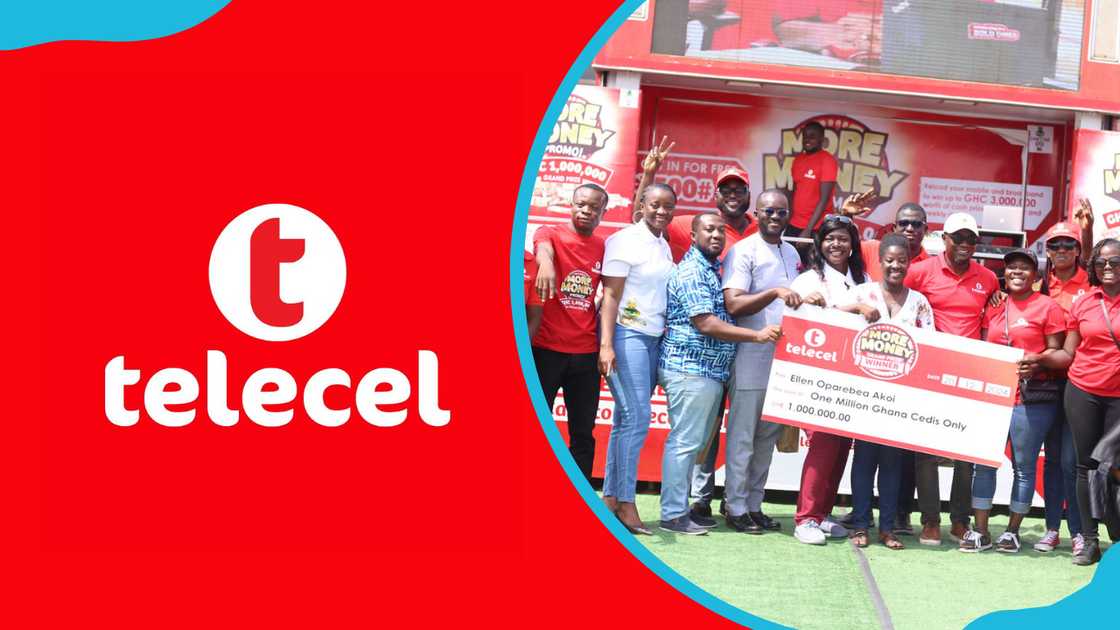 The Telecel logo and Telecel staff and members of the public during a company promotion activity The Telecel logo and Telecel staff and members of the public during a company promotion activity