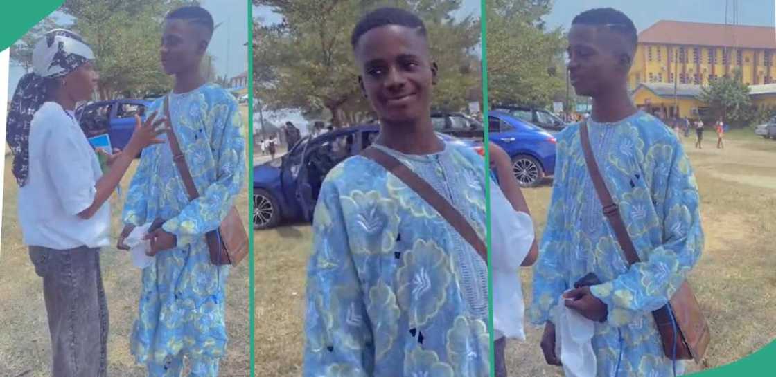 A Nigerian university student went viral because of his dress. A Nigerian university student went viral because of his dress.