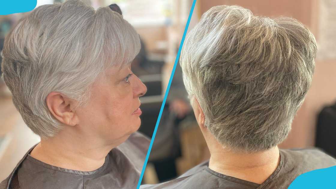 Grey short textured cut Grey short textured cut