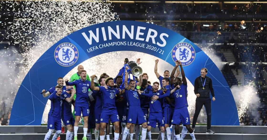 Chelsea players celebrating after winning the 2020/21 Champions League title. Photo: Getty Images. Chelsea players celebrating after winning the 2020/21 Champions League title. Photo: Getty Images.