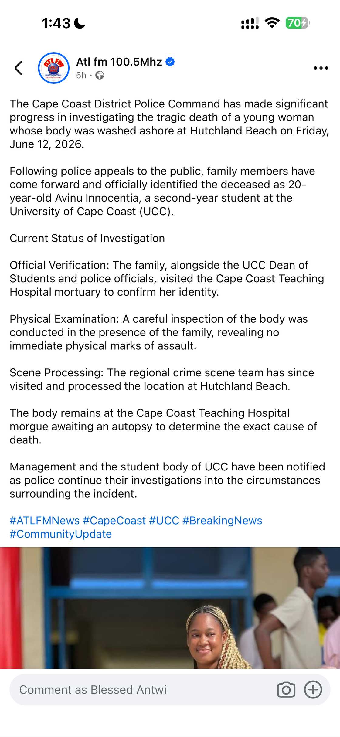 What we know so far about the death of UCC student Avinu Innocentia