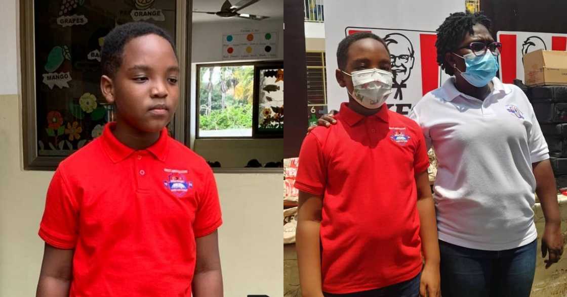 Our Day boy Oswald and his teacher Mrs Appiah Our Day boy Oswald and his teacher Mrs Appiah