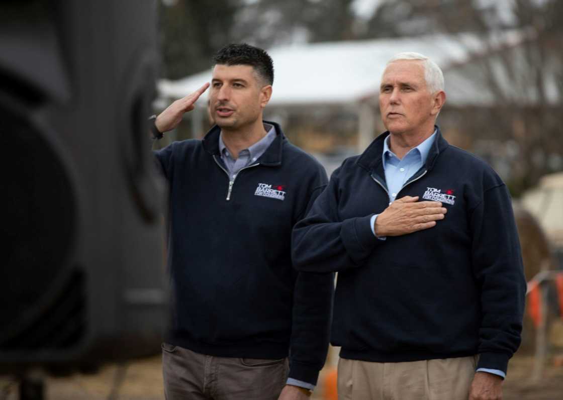 Former US vice president Mike Pence, right, at a November 4, 2022, campaign appearance in Michigan Former US vice president Mike Pence, right, at a November 4, 2022, campaign appearance in Michigan