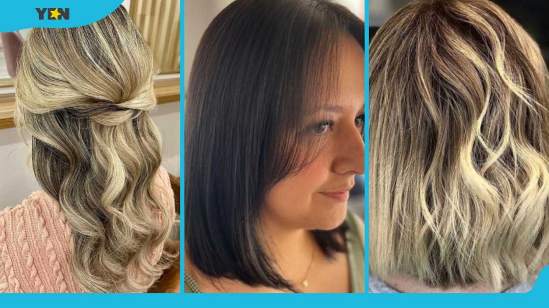 Half up, half down (L), Chic bob (M) and beach waves (R)