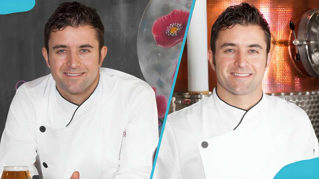 Scott Commings smiling in a chef's white uniforms Scott Commings smiling in a chef's white uniforms