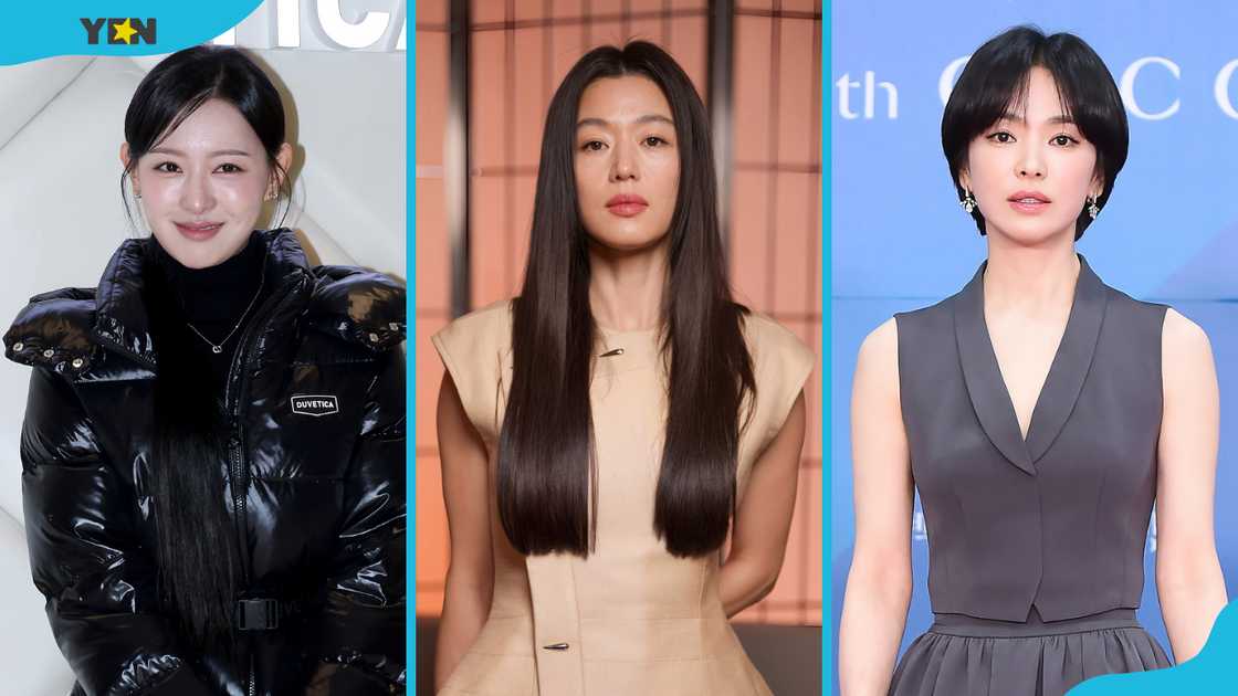 Famous Korean actresses: Kim Ji-Won (L), Jun Ji-hyun (C), Song Hye-kyo (R).