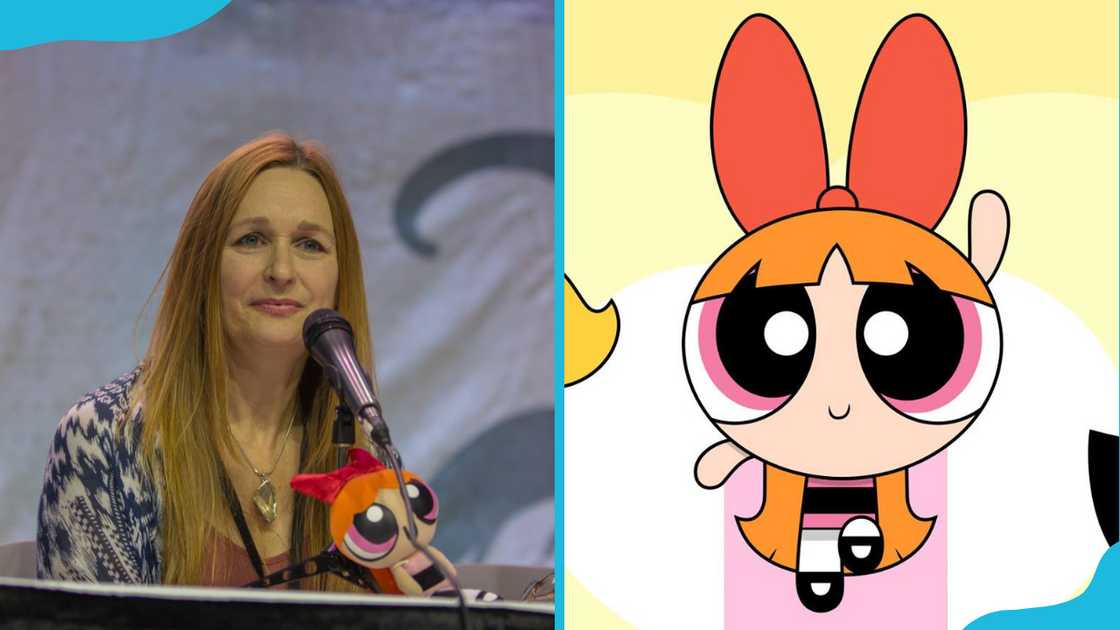 Catherine Cavadini and Blossom from the Powerpuff Girls. Catherine Cavadini and Blossom from the Powerpuff Girls.