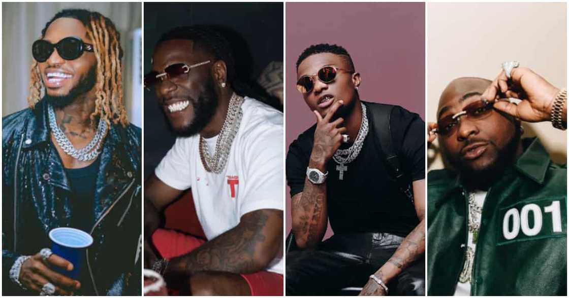 Photos of Diamond Platnumz, Burna Boy, Wizkid and Davido