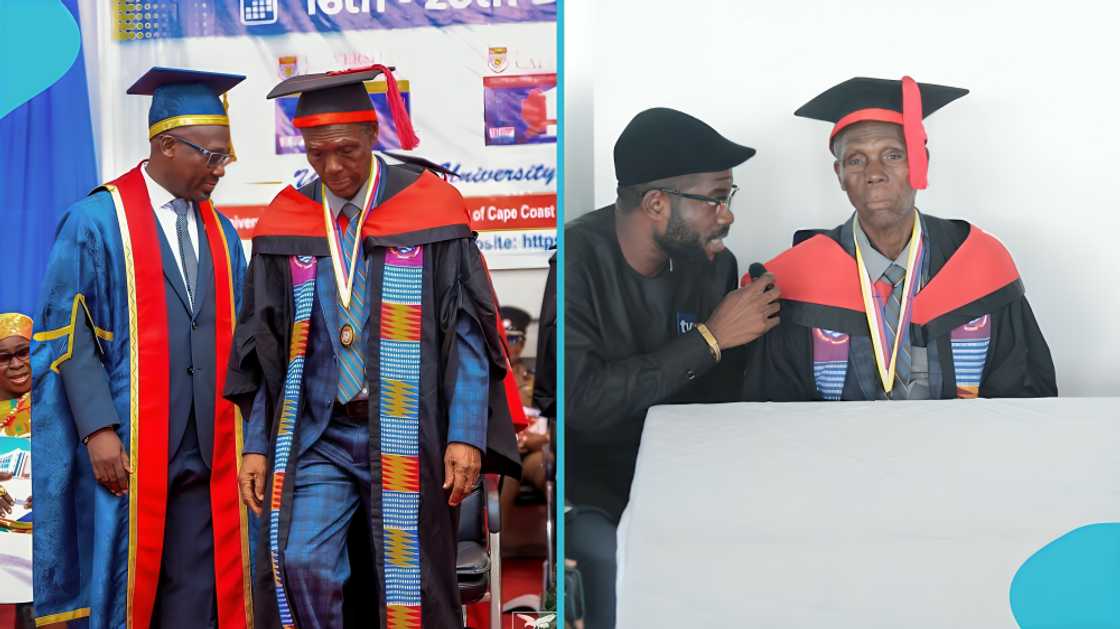 Professor Denis Worlanyo Aheto, UCC, best graduating student, Jospeh Ocloo Aheto, MBA, Degree