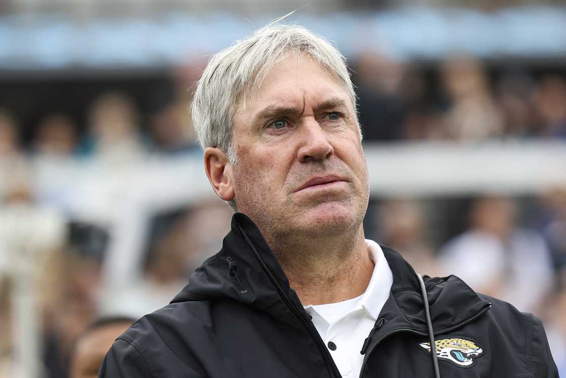 Doug Pederson looks on from the sideline during the national anthem