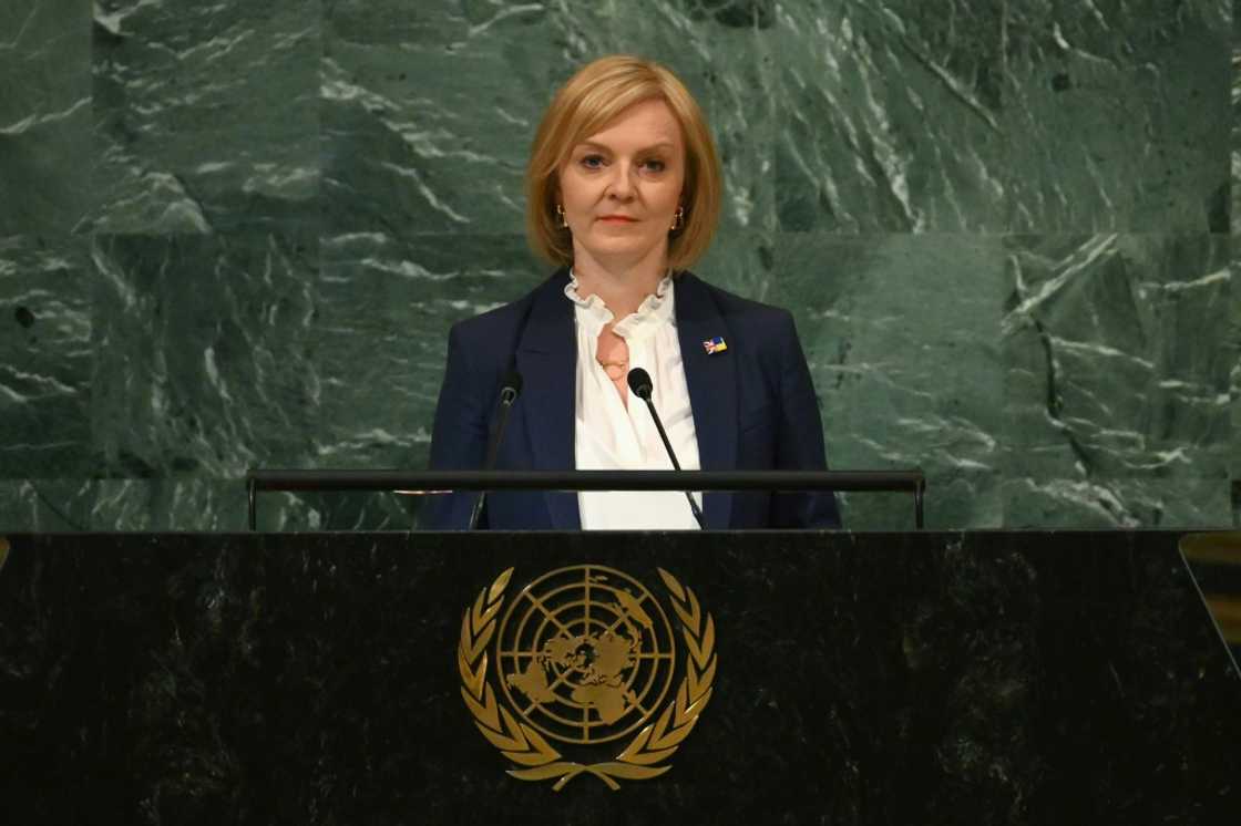 British Prime Minister Liz Truss addresses the United Nations General Assembly at the UN headquarters British Prime Minister Liz Truss addresses the United Nations General Assembly at the UN headquarters