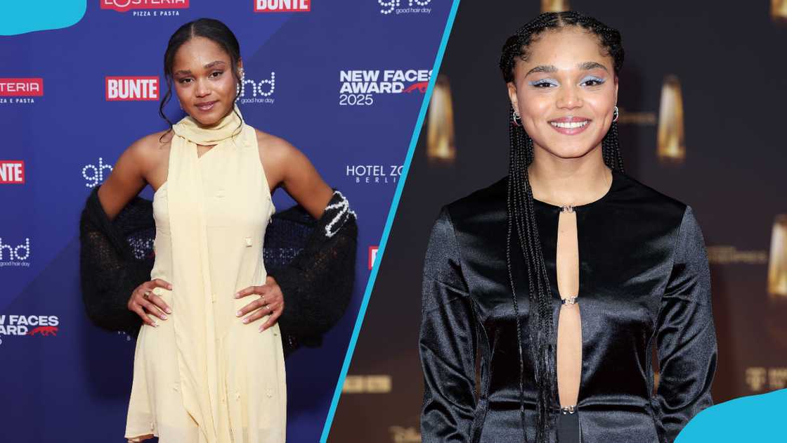 Sira-Anna Faal at the 2025 Bunte New Faces Award Film (L). She poses at the German Television Award (R) Sira-Anna Faal at the 2025 Bunte New Faces Award Film (L). She poses at the German Television Award (R)