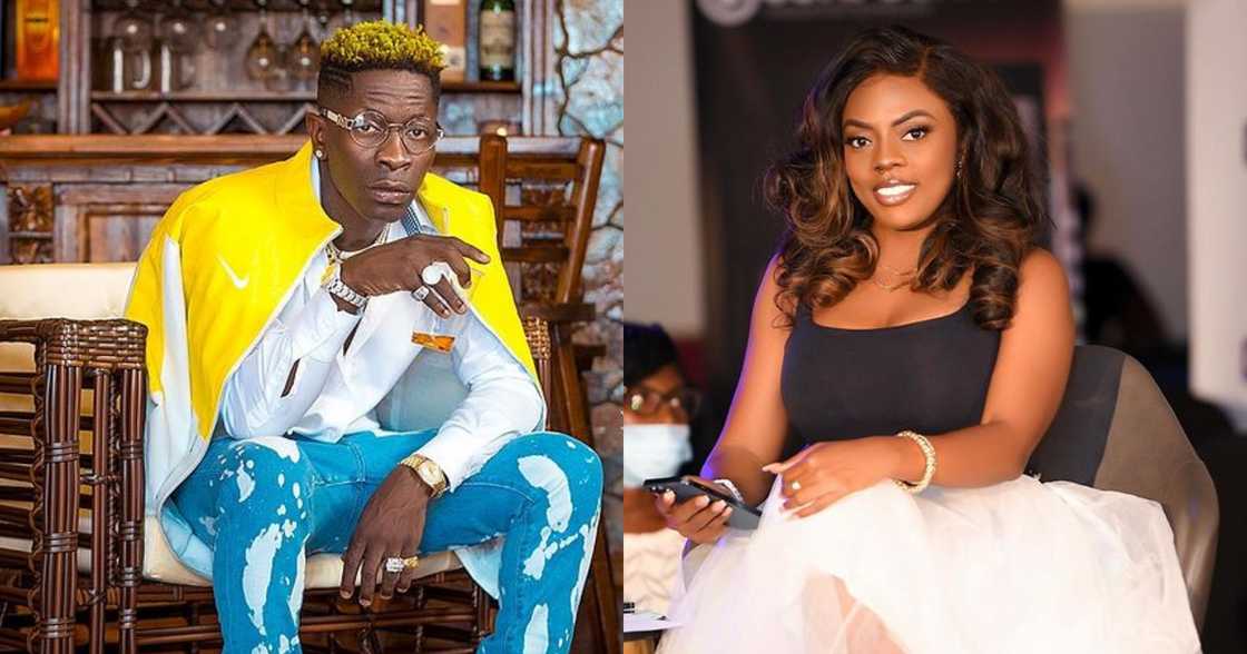 Nana Aba Anamoah shouts as Shatta Wale asks her question about lovemaking Nana Aba Anamoah shouts as Shatta Wale asks her question about lovemaking