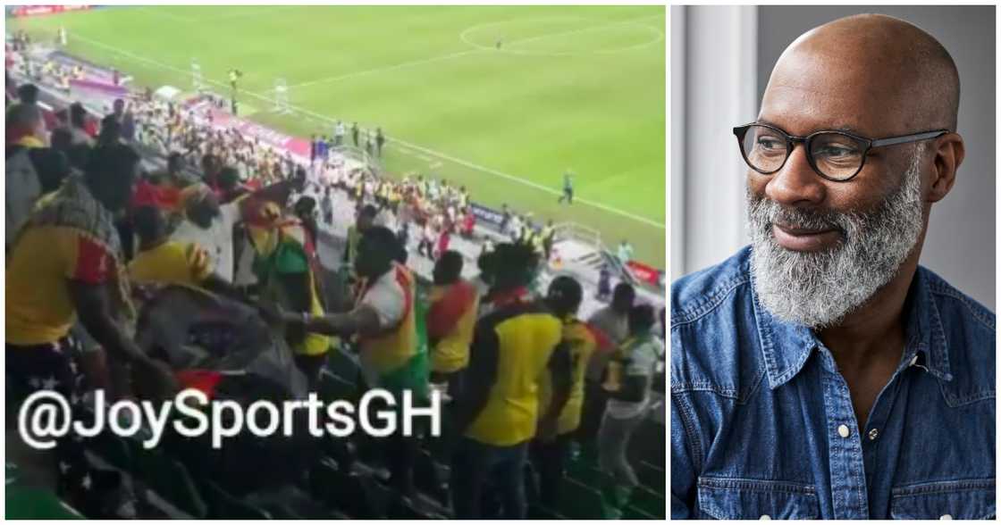 Many react as video of Ghana fans picking waste from the stand surfaces Many react as video of Ghana fans picking waste from the stand surfaces