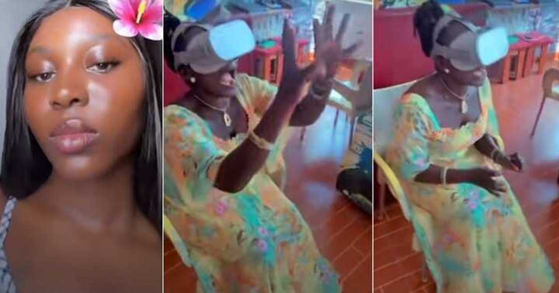 Woman screams as she plays 3D game