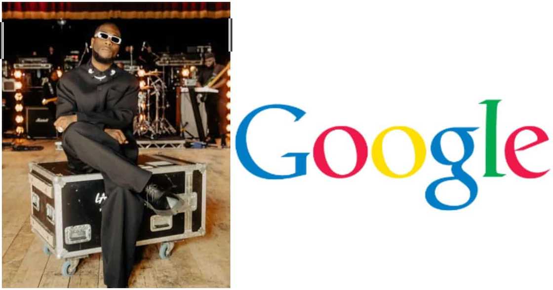 Photos of Burna Boy and Google logo