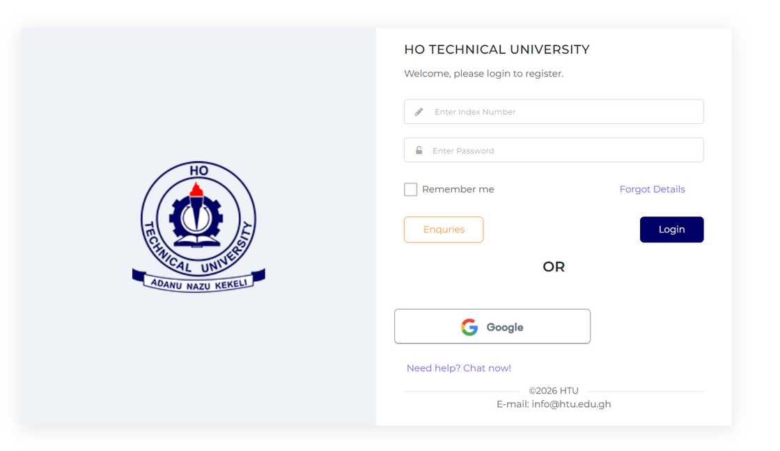 Ho Technical University student portal
