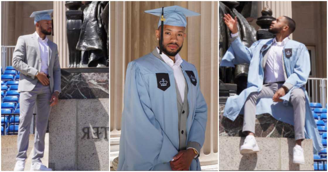 Man graduates from Columbia University. Man graduates from Columbia University.