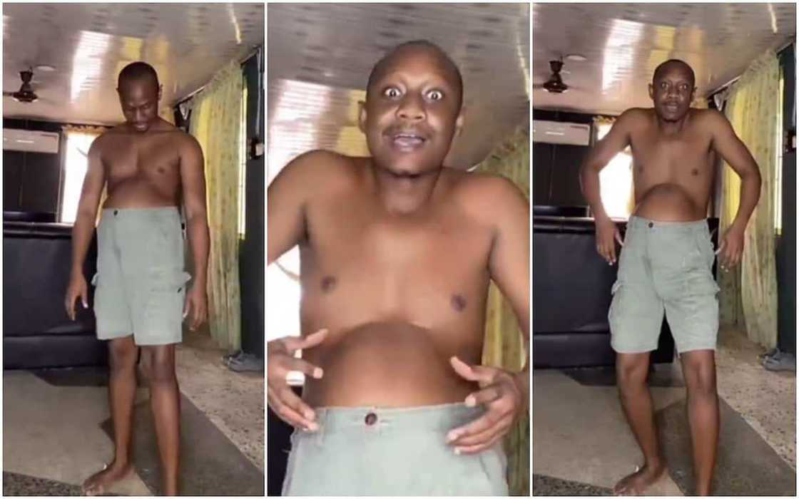 Funny Nigerian man uses his big belly to do sweet and funny belly dance in video Funny Nigerian man uses his big belly to do sweet and funny belly dance in video
