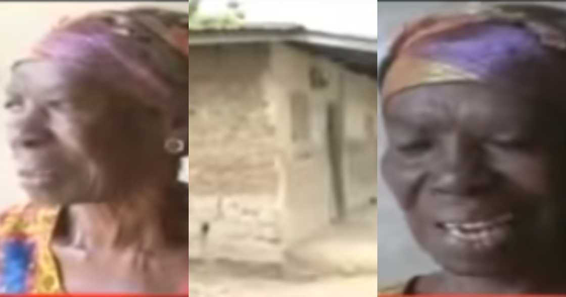 Akua Boahemaa: 80-year-old widow abandoned by her kids begs for help to move from leaking mudhouse