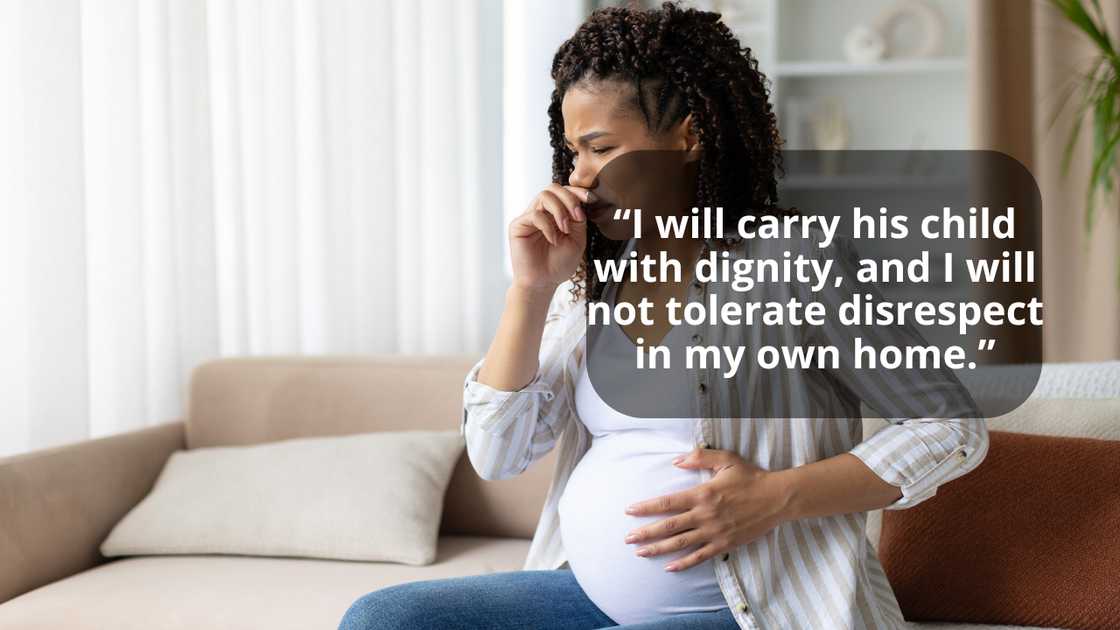 An angry pregnant woman