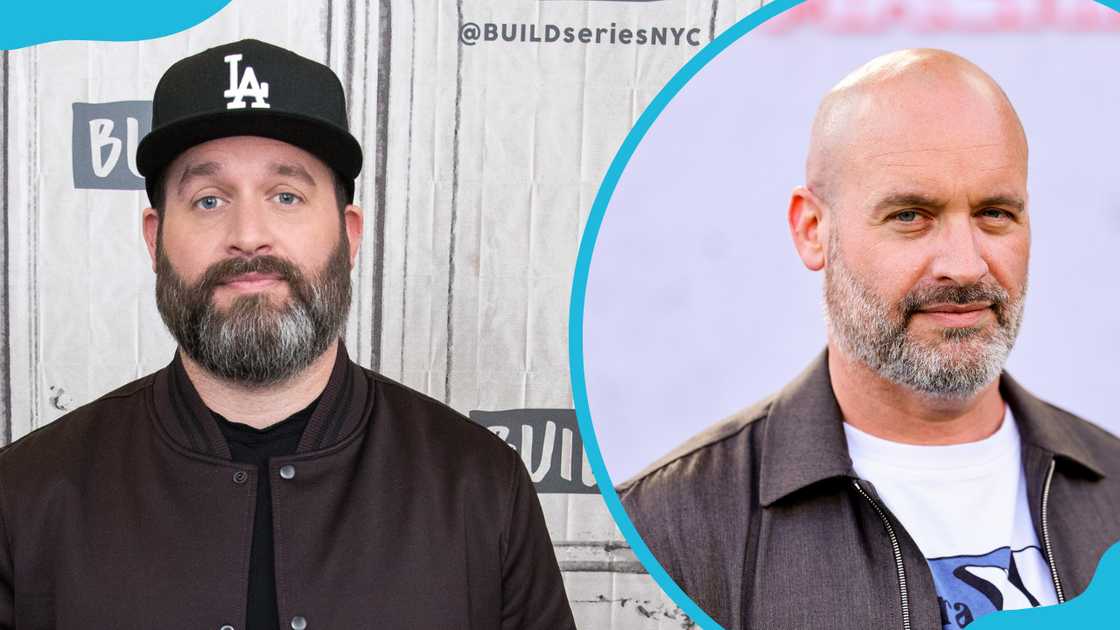 Tom Segura visits Build Series to discuss his second Netflix comedy special (L). He attends Sony Pictures' "The Machine" Los Angeles premiere at Regency Village Theatre (R)