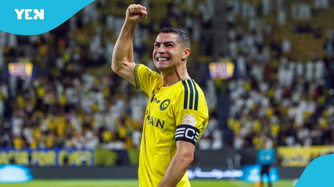 Cristiano Ronaldo, Ronaldo hat-trick, Al-Nassr vs Al Kholood, Saudi Pro League, Cristiano Ronaldo 985 career goals, Ronaldo 1,000-goal milestone, Al-Nassr win, Ronaldo reaction after hat-trick, Ronaldo career goals, greatest Ballon d'Or winner.
