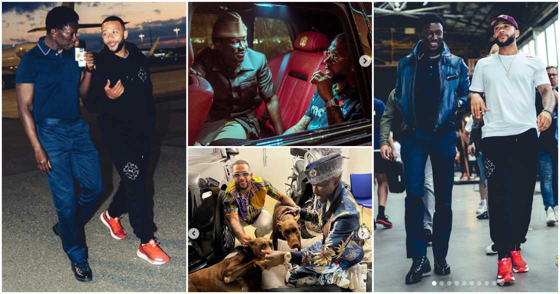 Nana Cheddar chills with Memphis Depay Nana Cheddar chills with Memphis Depay