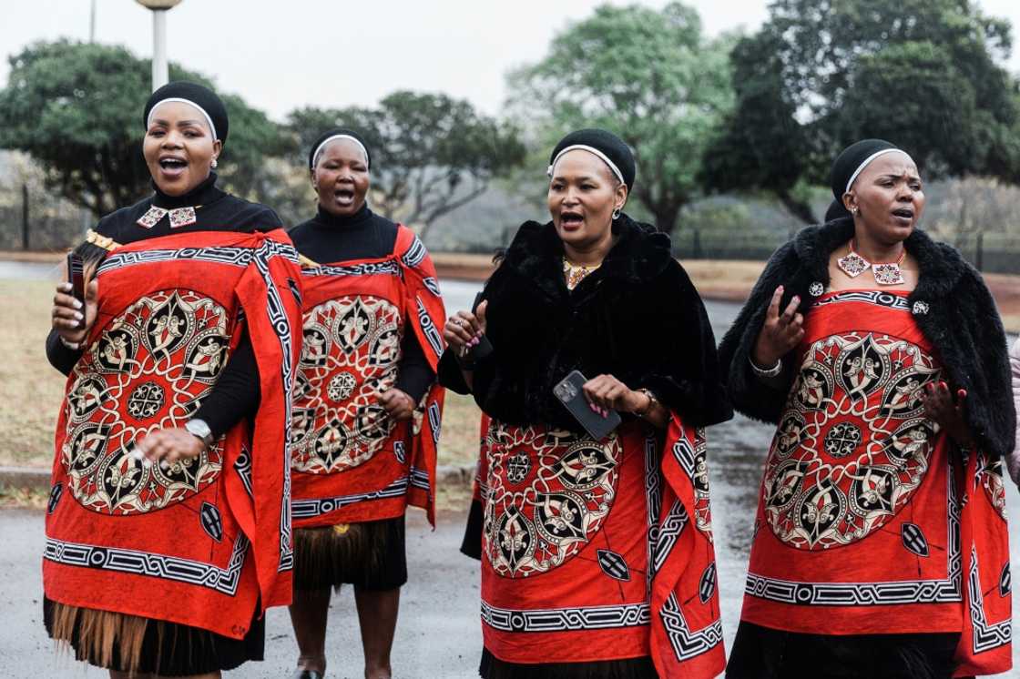 Members from the Zulu royal house at the palace