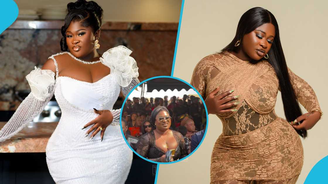 C Confion's funeral, Sista Afia, Flaunts cleavage, Flaunts bosoms, Fashion, Funeral outfit