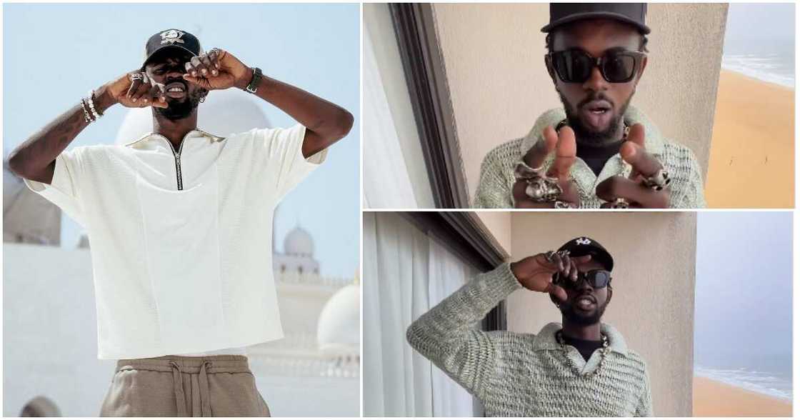 Black Sherif rocking trousers Black Sherif rocking trousers