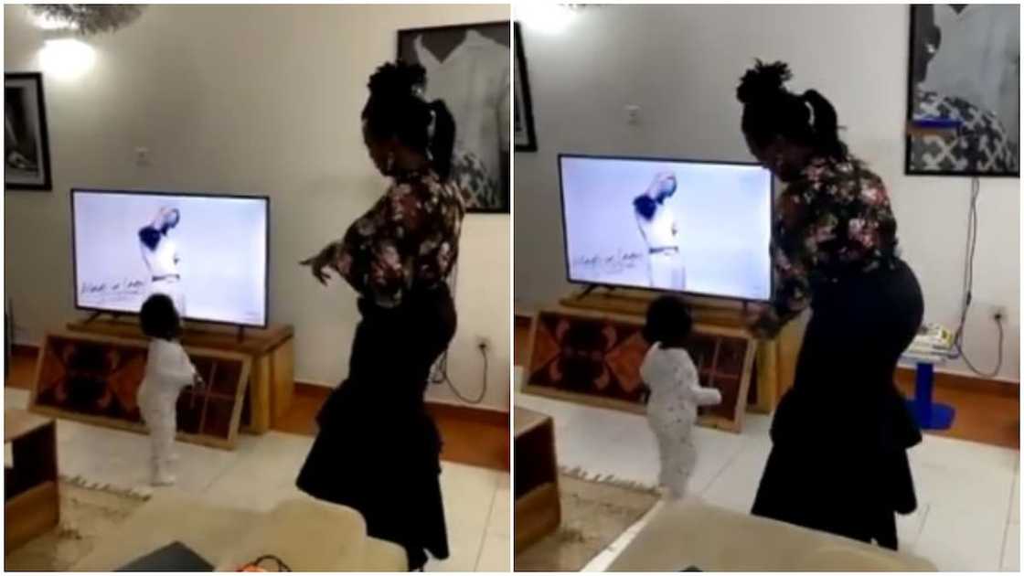 Cute moment grandma and granddaughter dance in front of TV to Wizkid's Ginger song Cute moment grandma and granddaughter dance in front of TV to Wizkid's Ginger song