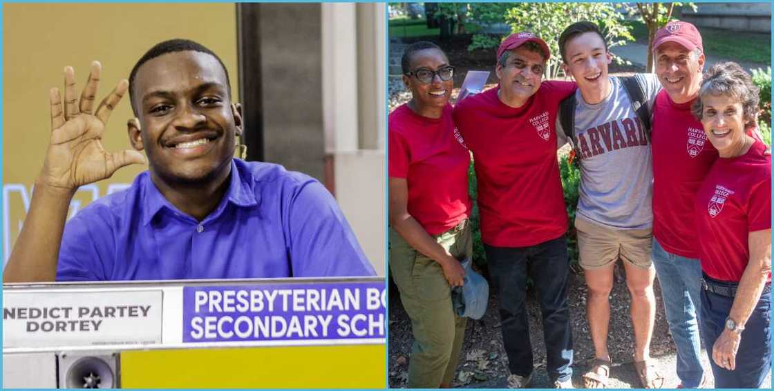 Photo of Partey Dortey and Harvard students Photo of Partey Dortey and Harvard students