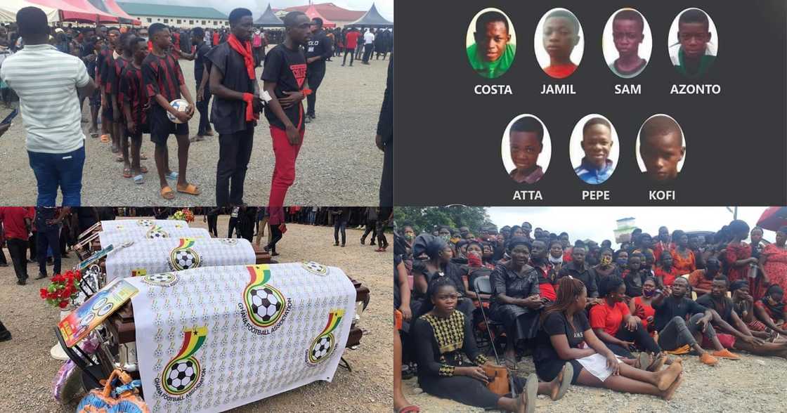 8 young footballers who died in Offinso accident buried