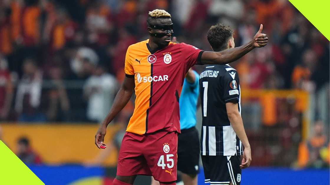 Victor Osimhen in action for Galatasaray against PAOK in the UEFA Europa League. Victor Osimhen in action for Galatasaray against PAOK in the UEFA Europa League.