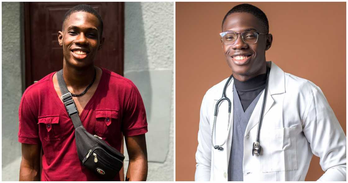 Young man celebrates finally becoming a medical doctor after re-sitting one of his papers Young man celebrates finally becoming a medical doctor after re-sitting one of his papers