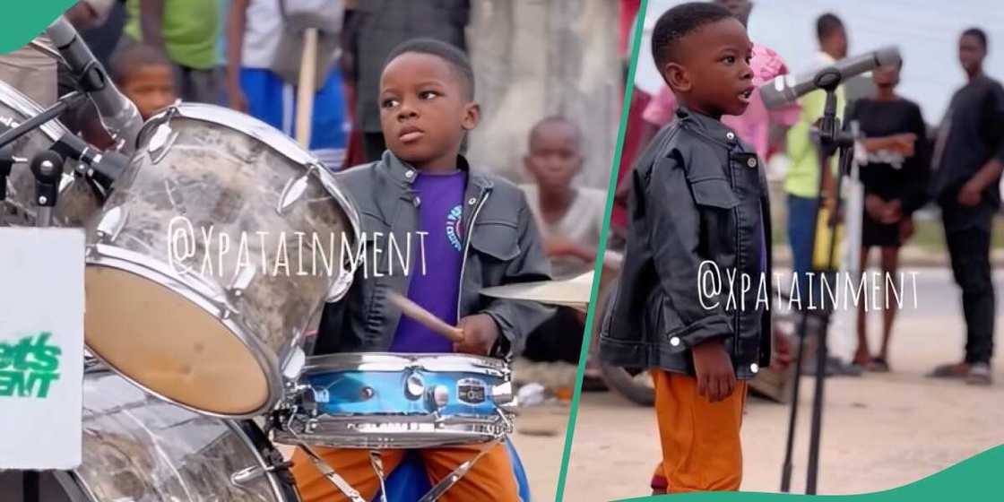 The Nigerian boy drums like a pro The Nigerian boy drums like a pro