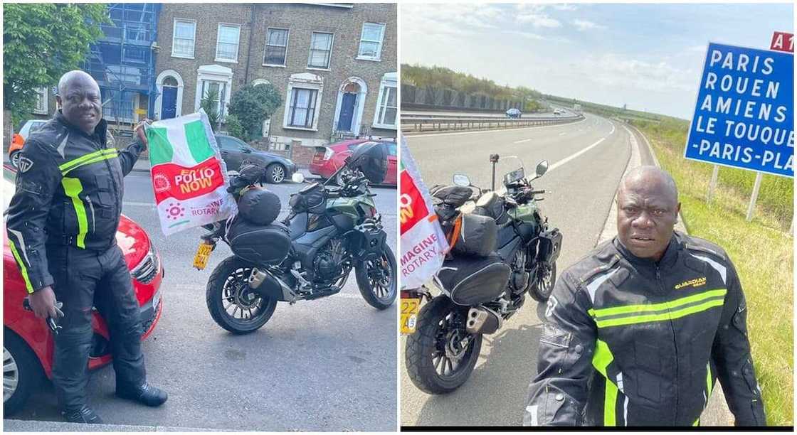 Nigerian biker, Kunle Adeyanju commences a 12,000km ride from London to Lagos on a bike.