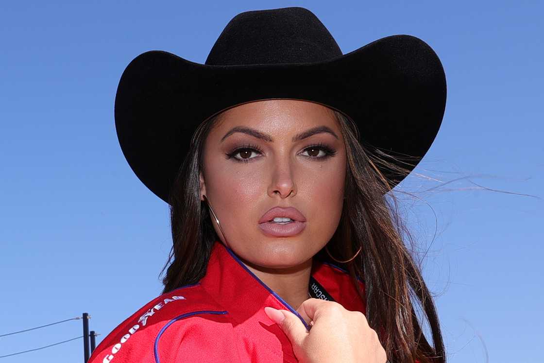 Constance Nunes poses for photos at Sonoma Raceway on in Sonoma, California